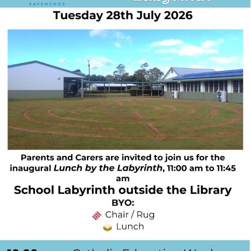 Catholic Education Week Lunch by the Labyrinth Poster